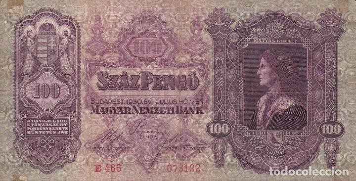Billetes extranjeros: billete Budapest HUNGRIA 1930 de 100 pego Usado