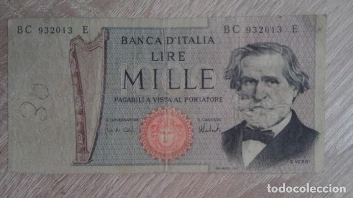 Billetes extranjeros: BILLETE 1.000 LIRAS ITALIA-A&Ntilde;O 1969.G.VERDI.