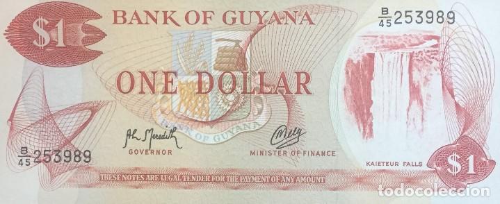 Billetes extranjeros: GUYANA 1 DOLLAR 1966-92 Pick 21g(2) - Foto 1