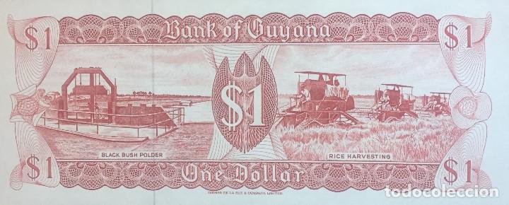 Billetes extranjeros: GUYANA 1 DOLLAR 1966-92 Pick 21g(2) - Foto 2