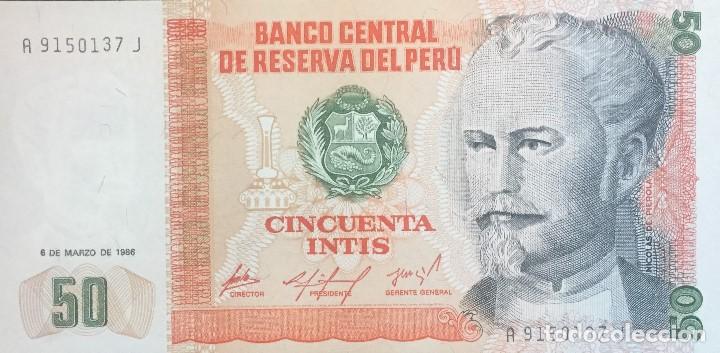Billetes extranjeros: PERU 50 INTIS 1986 Pick 131a - Foto 1