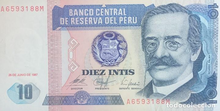 Billetes extranjeros: PERU 10 INTIS 1987 Pick 129 - Foto 1