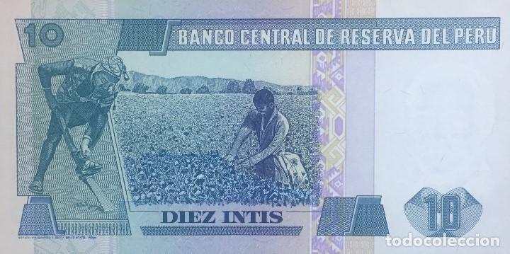 Billetes extranjeros: PERU 10 INTIS 1987 Pick 129 - Foto 2