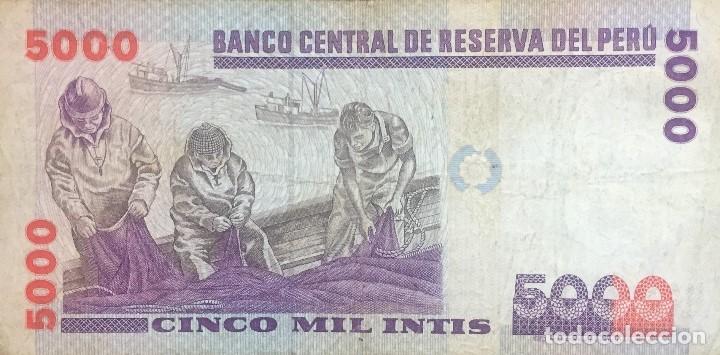 Billetes extranjeros: PERU 5000 INTIS 1988 Pick 137 - Foto 2