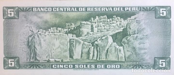 Billetes extranjeros: PERU 5 SOLES DE ORO 1974 Pick 99c - Foto 2
