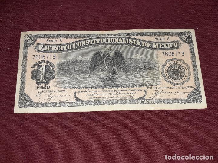 Billetes extranjeros: MEXICO - EJERCITO CONSTITUCIONALISTA - CHIHUAHUA - 1 PESO 1914