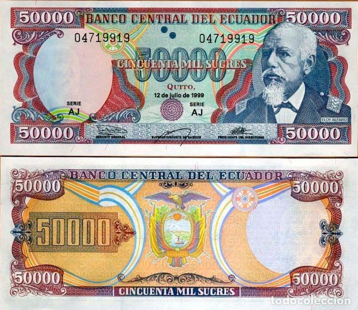 Billete Ecuador 50000 Sucres 1999 Sin Circular Vendido En Venta 