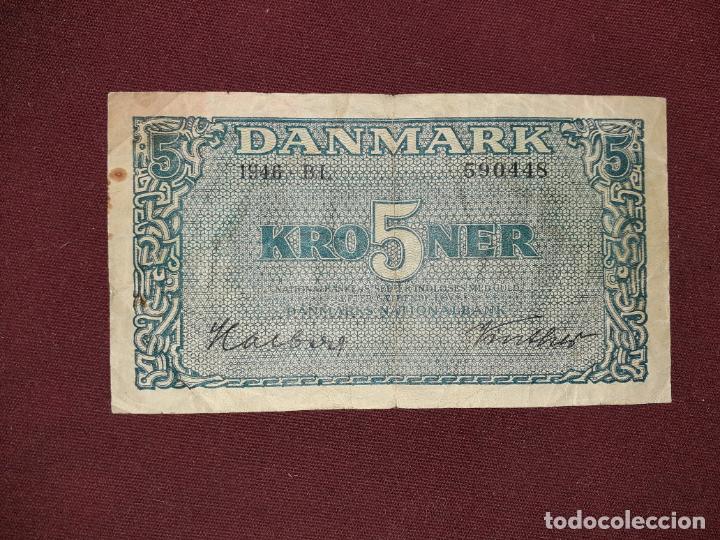 Billetes extranjeros: Dinamarca. Danmark. 5 kroner 1946 - Foto 1