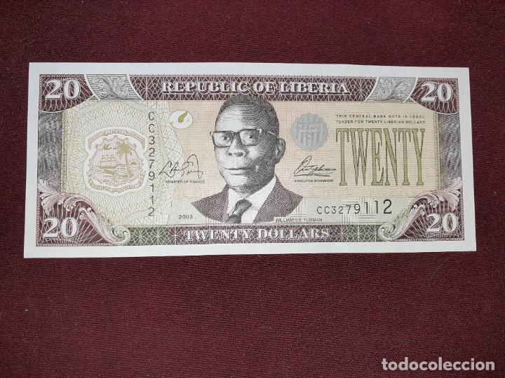 Billetes extranjeros: LIBERIA - 20 DOLARES 2003 SC UNC - Foto 1