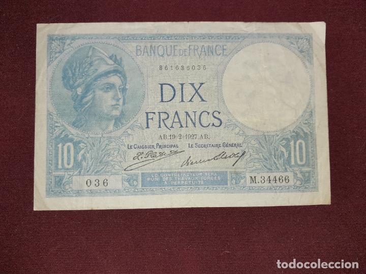 Billetes extranjeros: FRANCIA - 10 FRANCS 1927 - Foto 1
