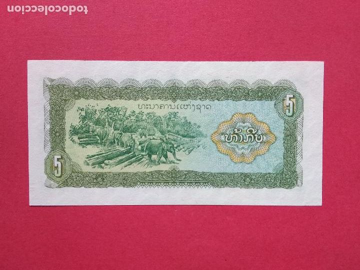Billetes extranjeros: BILLETE DE LAOS 5 KIPS , S/C - Foto 2