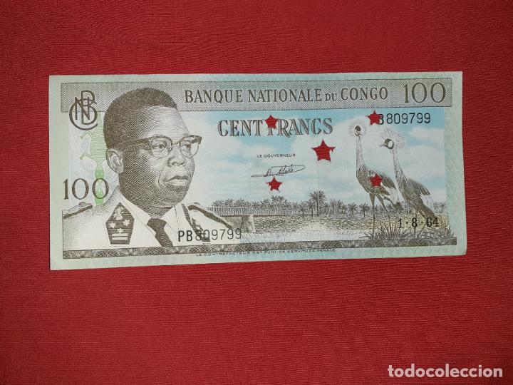 Billetes extranjeros: Congo. 100 Francos 1964 - Foto 1