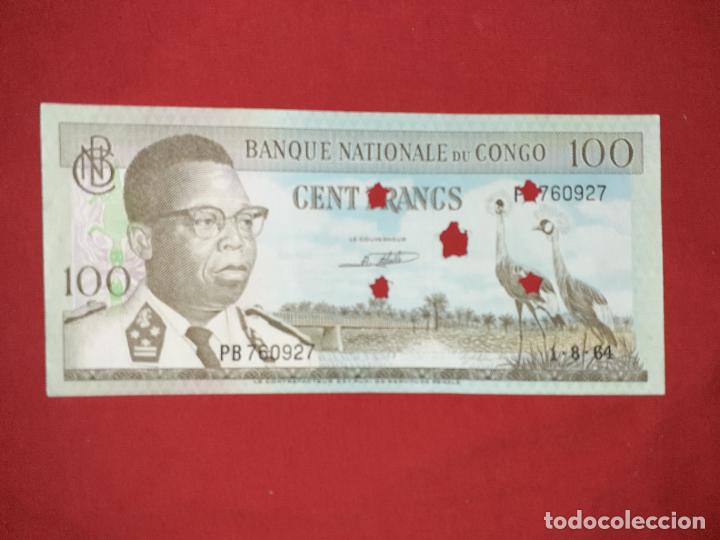 Billetes extranjeros: Congo. 100 Francos 1964 - Foto 1
