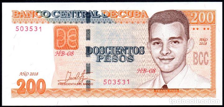 Billetes extranjeros: CUBA 200 Pesos 2018 - Sin Circular - Foto 1