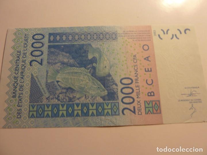 Billetes extranjeros: SENEGAL 2.000 FRANC S/C LETRA K 2003 - Foto 2