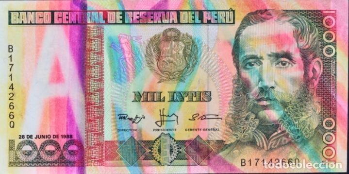 Billetes extranjeros: MILART, 1000 INTIS DEL PER&Uacute; - Foto 1