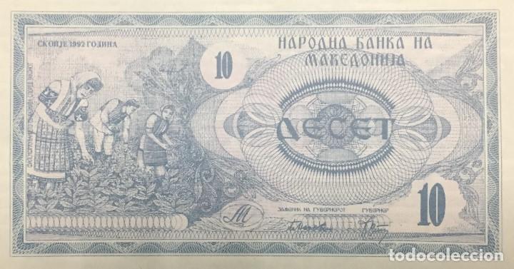 Billetes extranjeros: MACEDONIA 10 DENARI 1992 Pick 1 - Foto 1