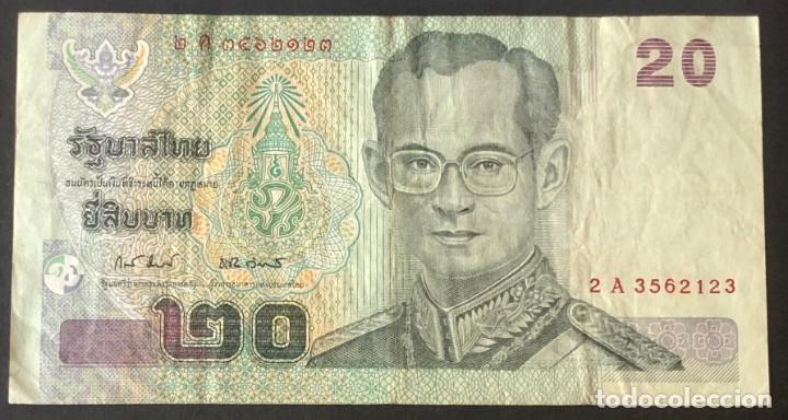 Billetes extranjeros: 20 BAHT DE TAILANDIA CIRCULADO - Foto 1