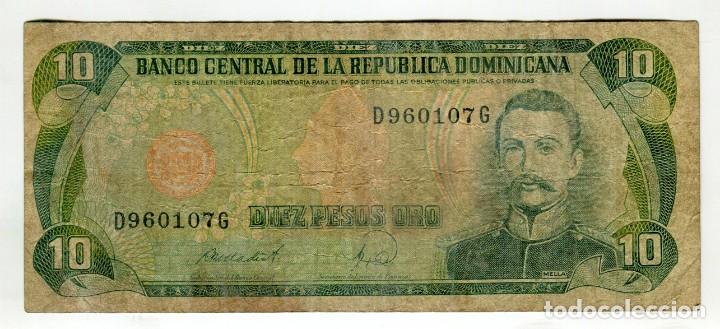 Billetes extranjeros: REPUBLICA DOMINICANA 10 PESOS ORO A&Ntilde;O 1988