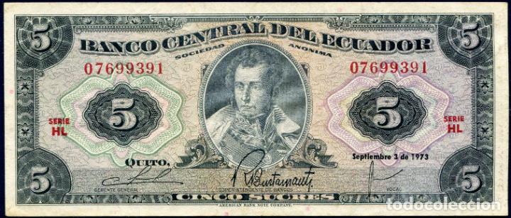 Billetes extranjeros: ECUADOR - 5 SUCRES 1973 - Pick. 103 - Foto 1