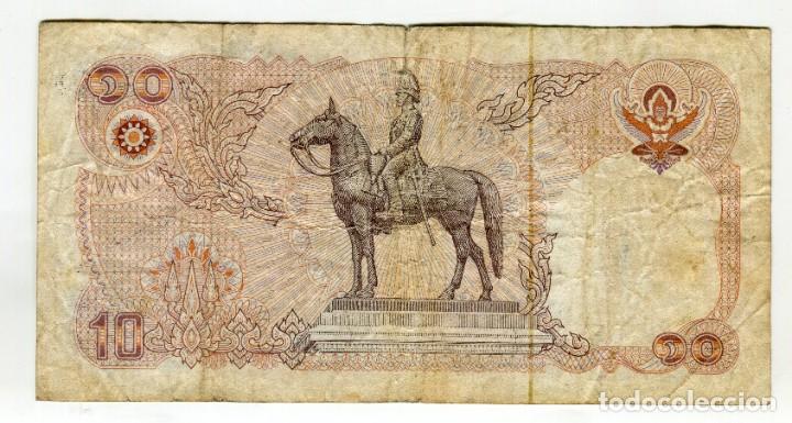Billetes extranjeros: TAILANDIA 10 (DIEZ) BATS CIRCULADO - Foto 2