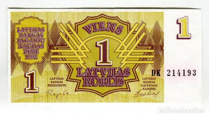 Billetes extranjeros: LETONIA 1 (UN) RUBLIS A&Ntilde;O 1992 SIN CIRCULAR - Foto 1