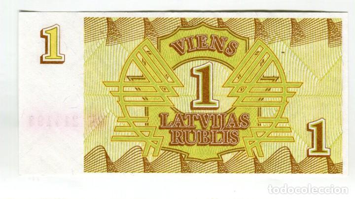 Billetes extranjeros: LETONIA 1 (UN) RUBLIS A&Ntilde;O 1992 SIN CIRCULAR - Foto 2