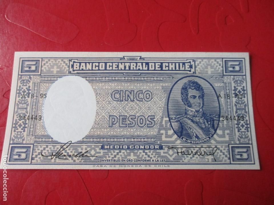 Billetes extranjeros: Chile. billete de 5 pesos 1944 - Foto 1