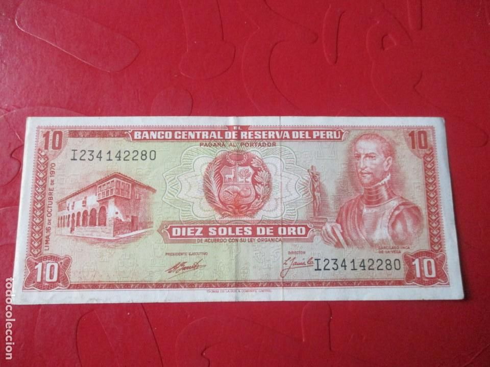 Billetes extranjeros: Peru. billete de 10 soles. 1970 - Foto 1