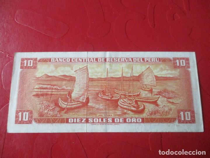 Billetes extranjeros: Peru. billete de 10 soles. 1970 - Foto 2