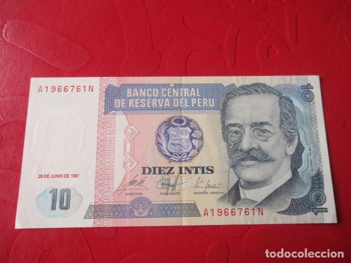Billetes extranjeros: Peru. billete de 10 intis. 1987 - Foto 1
