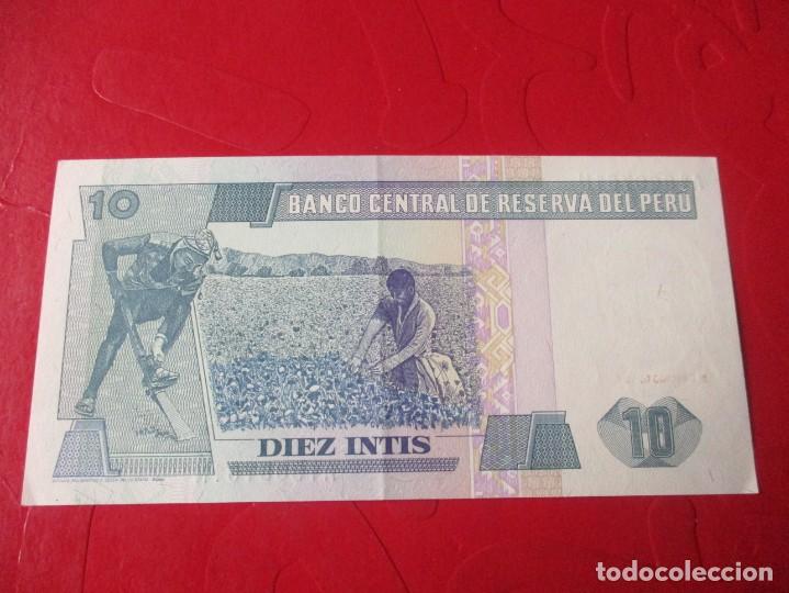Billetes extranjeros: Peru. billete de 10 intis. 1987 - Foto 2