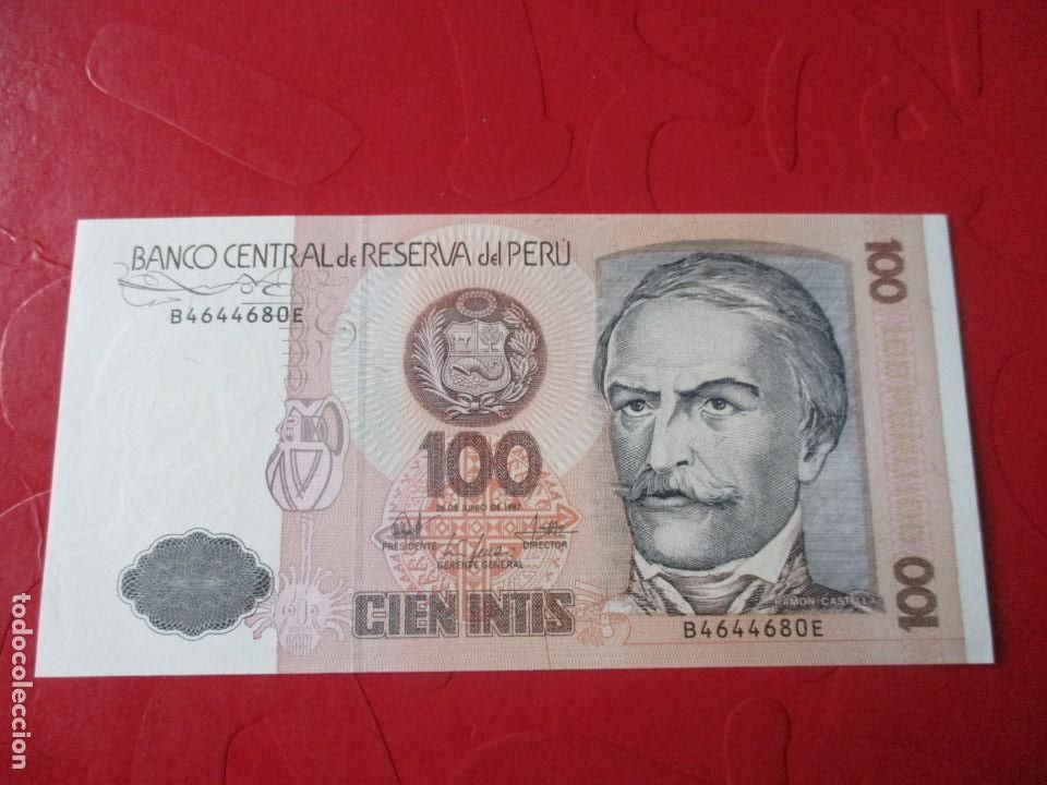 Billetes extranjeros: Peru. billete de 100 intis. 1987 - Foto 1