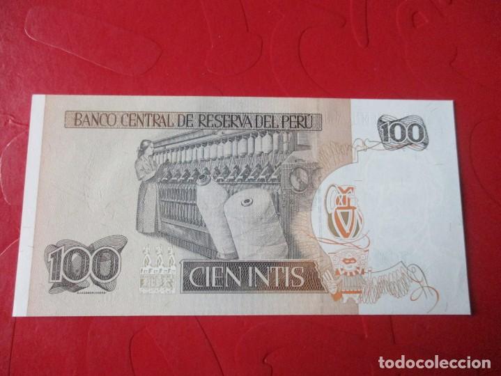 Billetes extranjeros: Peru. billete de 100 intis. 1987 - Foto 2