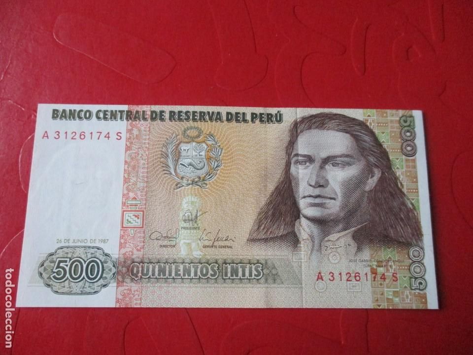 Billetes extranjeros: Peru. billete de 500 intis. 1987 - Foto 1