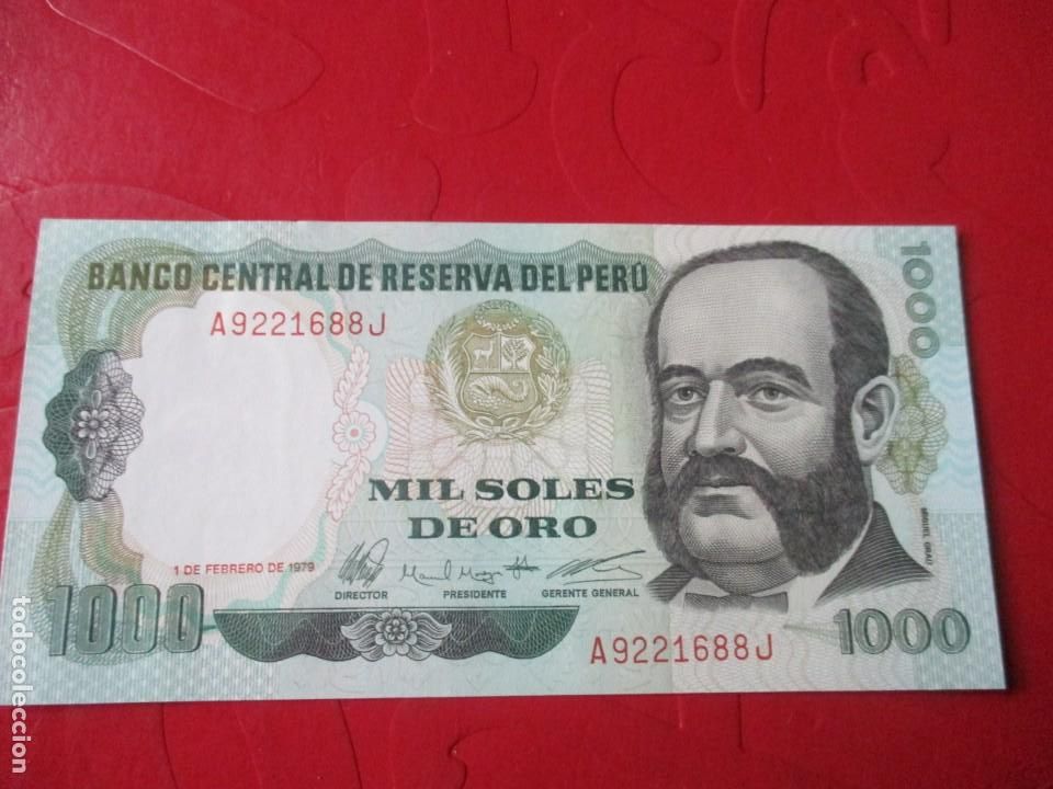 Billetes extranjeros: Peru. billete de 1000 soles 1979 - Foto 1
