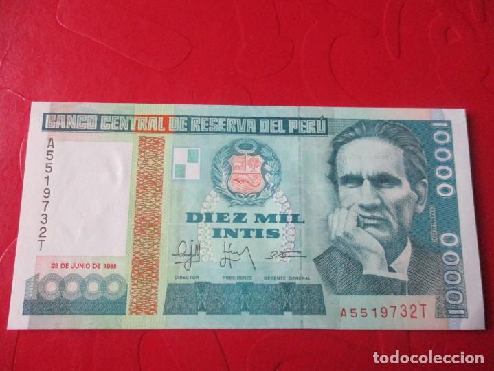 Billetes extranjeros: Peru. billete de 10000 intis 1988 - Foto 1
