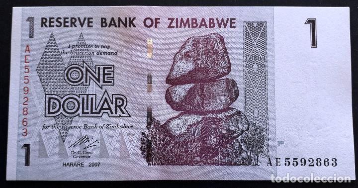 Billetes extranjeros: ZIMBABWE BILLETE DE 1 DOLLAR DEL 2007 S/C - Foto 1