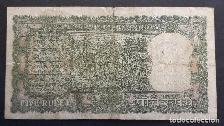 Billetes extranjeros: INDIA BILLETE DE 5 RUPIAS P-54b - Foto 2