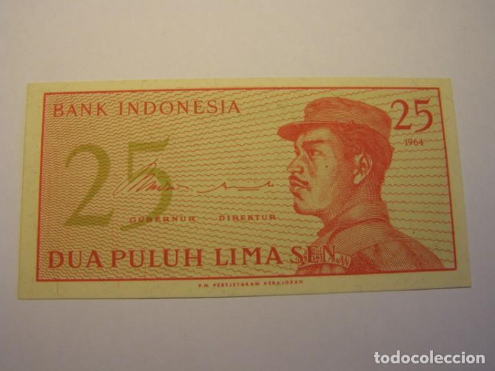 Billetes extranjeros: Billete de 25 sen, Indonesia. Sin circular. - Foto 1