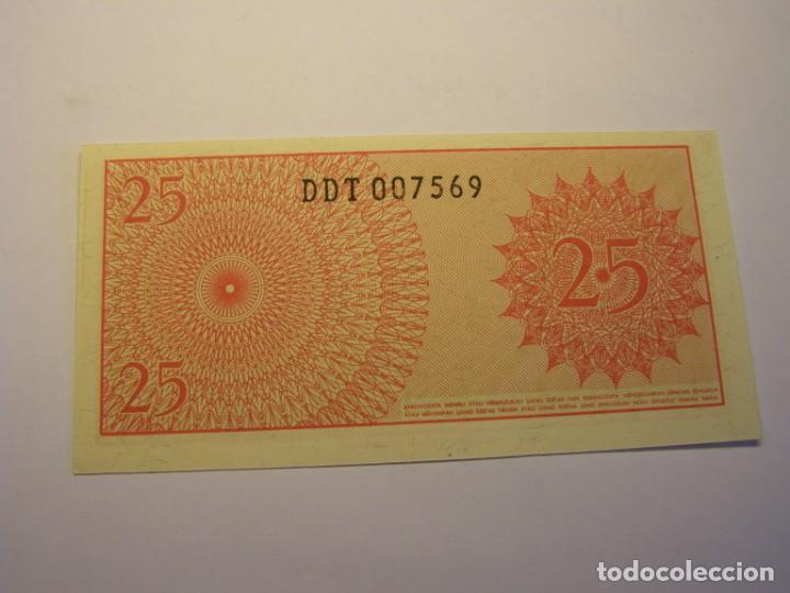 Billetes extranjeros: Billete de 25 sen, Indonesia. Sin circular. - Foto 2