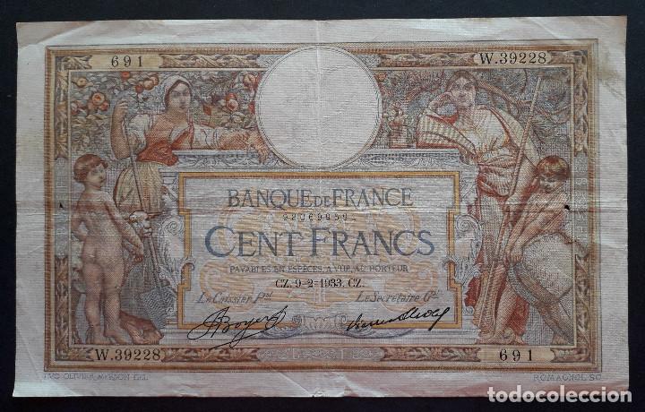 Billetes extranjeros: FRANCIA BILLETE DE 100 FRANCOS DE 1933 - Foto 1