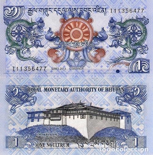 Billetes extranjeros: BHUTAN, 1 NGULTRUM, 2013, P27, UNCIRCULATED - Foto 1