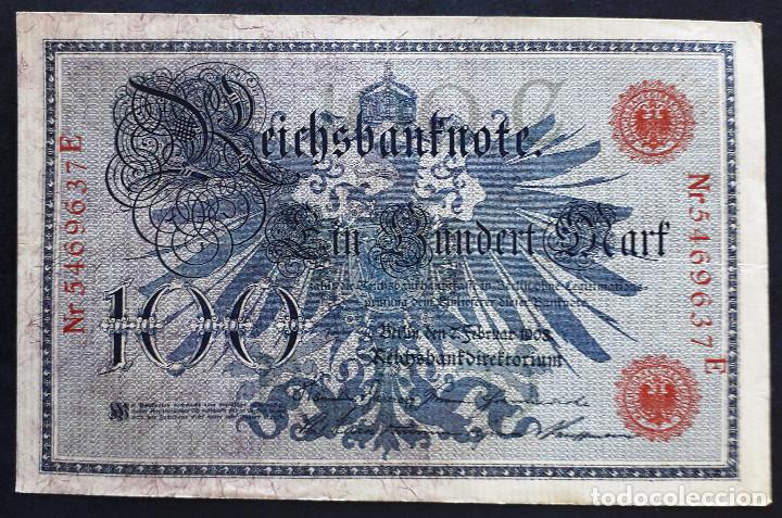 Billetes extranjeros: ALEMANIA BILLETE DE 100 MARK DE 1908 - Foto 1