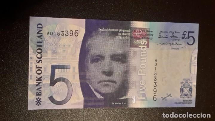 Billetes extranjeros: Scotland Escocia 5 pound Vf+ - Foto 1