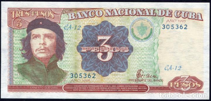 Billetes extranjeros: CUBA 3 PESOS del CHE - 1995 - SIN CIRCULAR - Foto 1