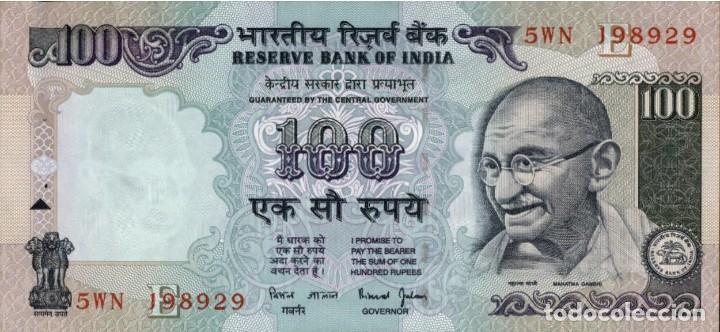 Billetes extranjeros: India - 100 Rupees - 2005 - 2012 - Pick 91 - Foto 1