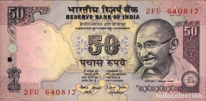 Billetes extranjeros: India - 50 Rupees - 1997 - 2005 - Pick 90 - Foto 1
