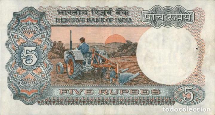 Billetes extranjeros: India - 5 Rupees - 1975 - 2002 - Pick 80 - Foto 2