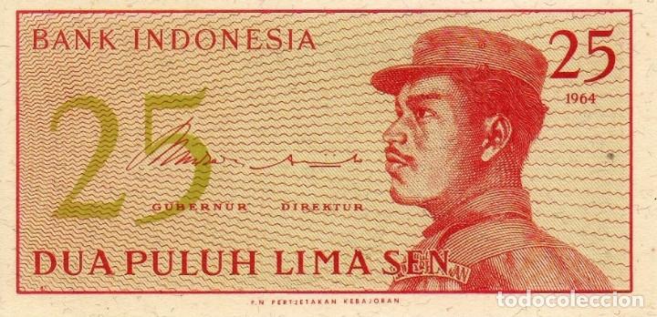 Billetes extranjeros: INDONESIA 25 SEN 1964, P93, UNC - Foto 3